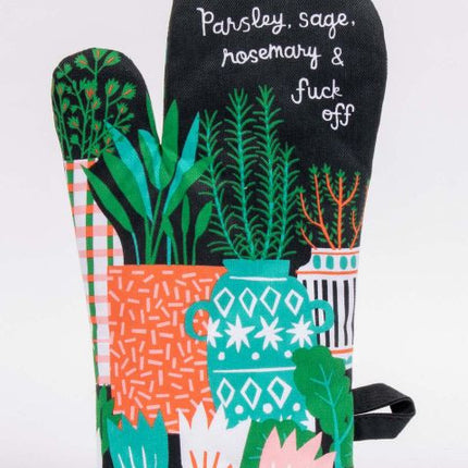Parsley, Sage, Rosemary, & Fuckoff Oven Mitt- front view
