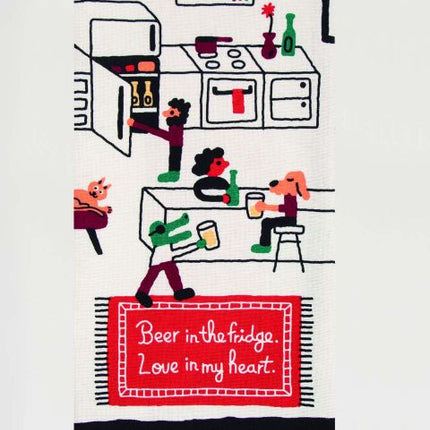 Beer In The Fridge Dish Towel- folded
