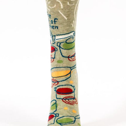 Get the Hell Out of My Kitchen Crew Socks- single sock front view
