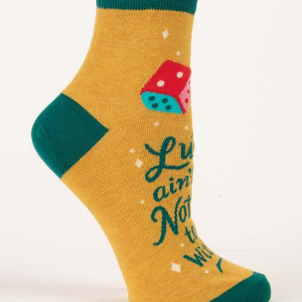 Luck Ain't Got Nothin' To Do With It Ankle Socks- single sock right side view