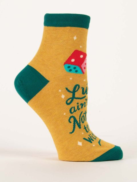 Luck Ain't Got Nothin' To Do With It Ankle Socks- single sock right side view