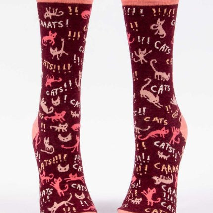 Cats! Crew Socks- front view