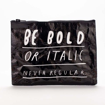 Bold Or Italic Zipper Pouch- front view