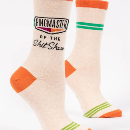 Ringmaster Of The Shitshow Crew Socks- side view