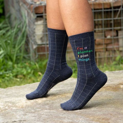 I'm A Planner Crew Socks- worn by model