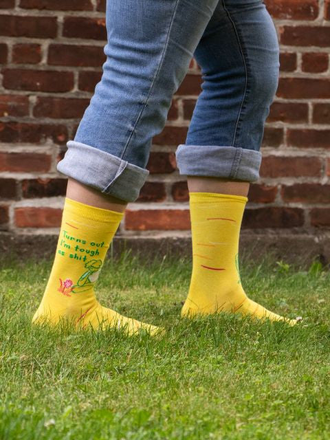 Turns Out I'm Tough As Shit Crew Socks- worn by model