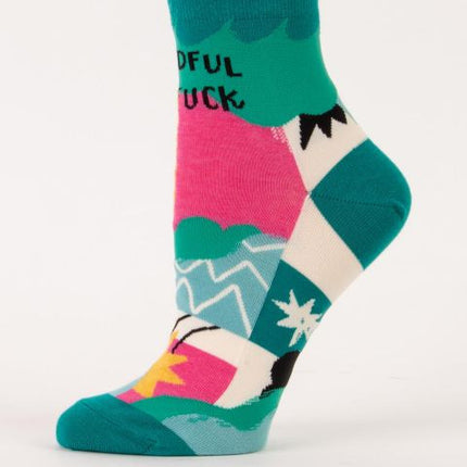 Mindful As Fuck Ankle Socks- single sock left side view