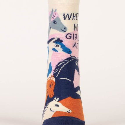Where My Girls At Ankle Socks- single sock front view