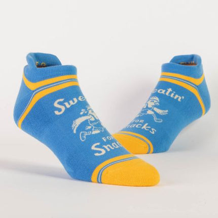 Sweatin' For Snacks Sneaker Socks L/XL- on foot view