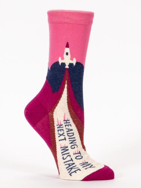 Heading to My Next Mistake Socks- single sock right side view