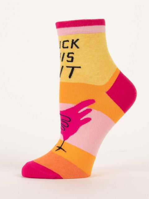 Cluck This Shit Ankle Socks- single sock left side view