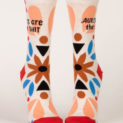 Aunts Are The Shit Crew Socks- front view