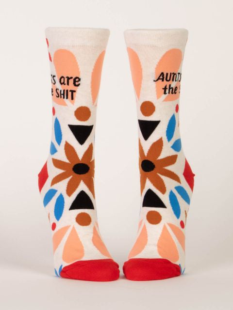 Aunts Are The Shit Crew Socks- front view