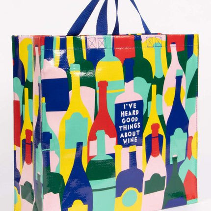 I've Heard Good Things About Wine Shopper Bag- front view