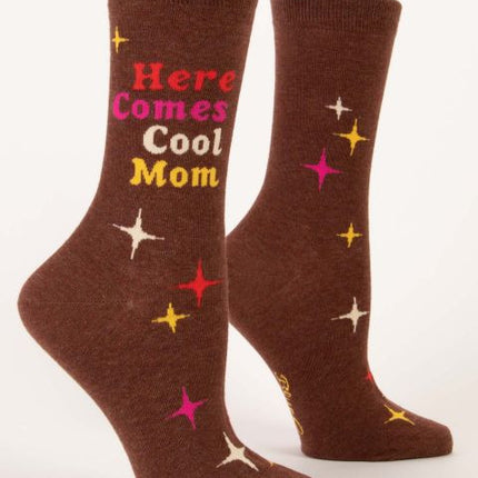 Here Comes Cool Mom Crew Socks- side view