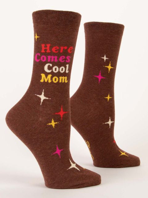 Here Comes Cool Mom Crew Socks- side view
