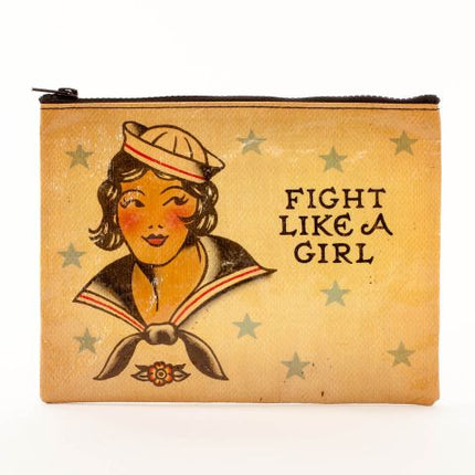 Fight Like A Girl Zipper Pouch- front view