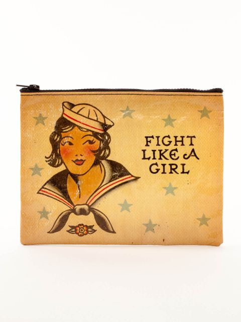 Fight Like A Girl Zipper Pouch- front view