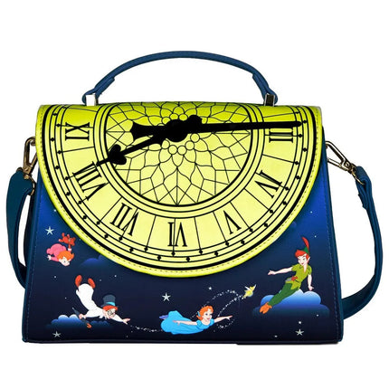 Peter Pan Glow Clock Crossbody Bag- front glow in the dark view
