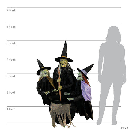5' Animated Stichwick Sisters- size comparison
