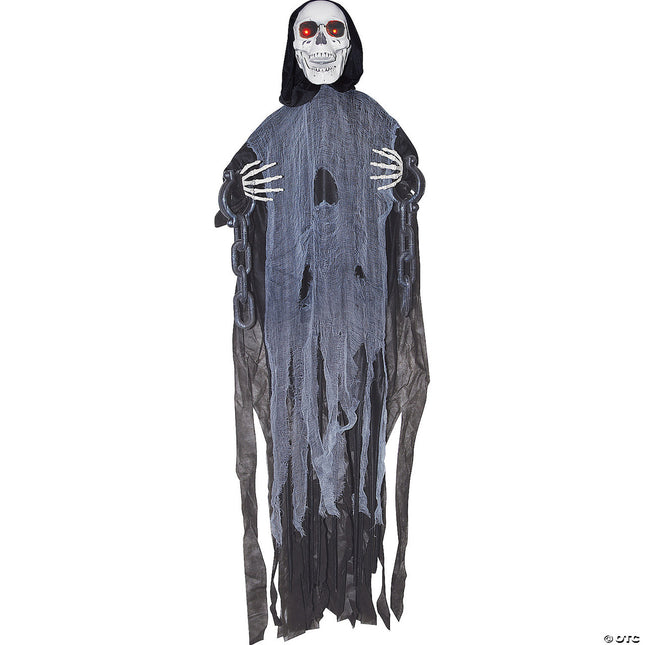 5' Lightup Hanging Ghost Skeleton in Chains