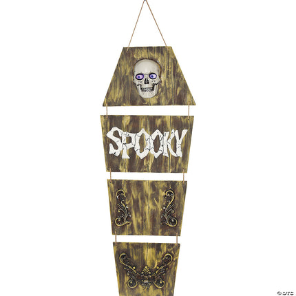 5' Skeleton Coffin with Moving Eyes