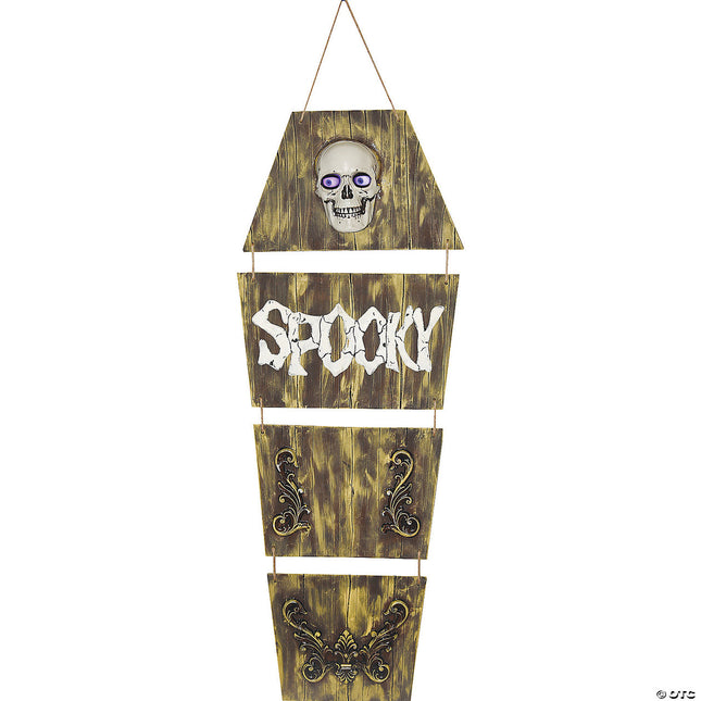 5' Skeleton Coffin with Moving Eyes