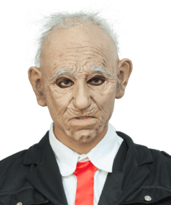 Patriarca Old Man Mask- worn by model in suit