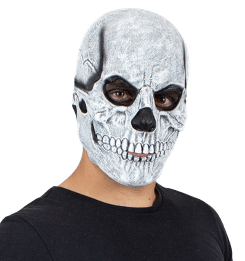 White Skull Mask- worn by model