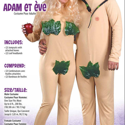 Adam & Eve Couples Costume- packaging