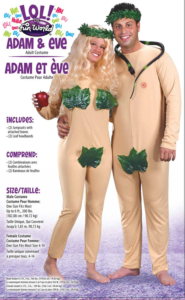 Adam & Eve Couples Costume- packaging