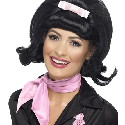 Black 50s Flicked Beehive Bob Wig