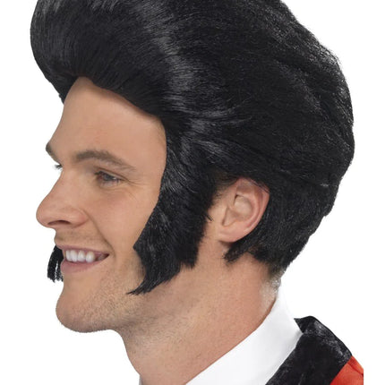 Black 50s Quiff King Elvis Wig