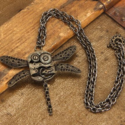Dragonfly Gears Pendant Necklace