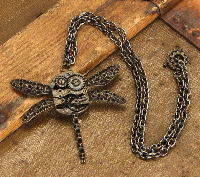 Dragonfly Gears Pendant Necklace