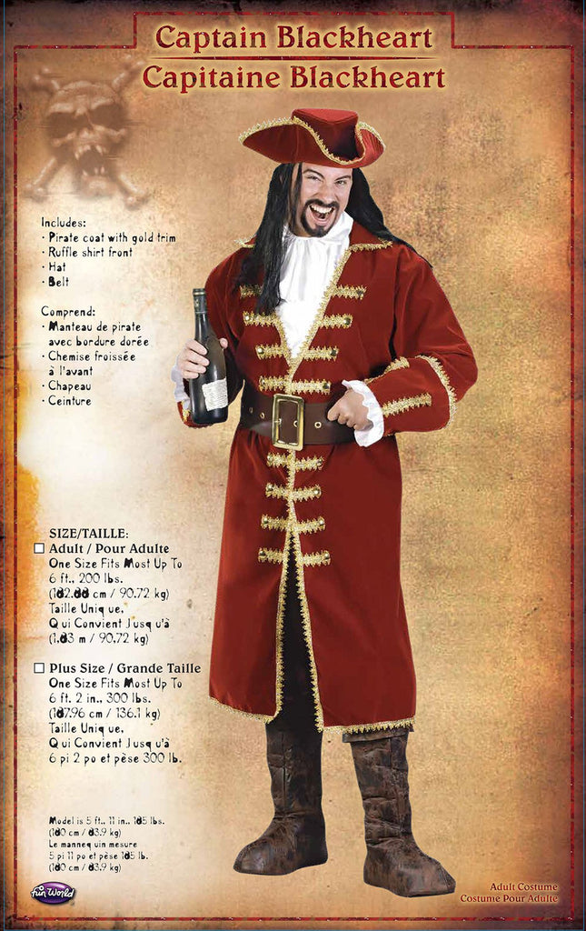 Captain Blackheart Pirate Costume- packaging