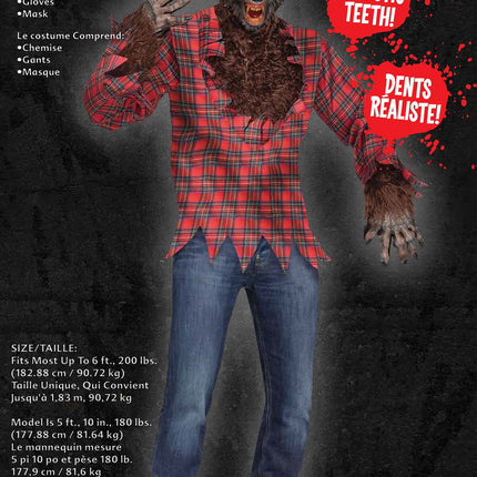 Men's Werewolf Costumes- brown packaging