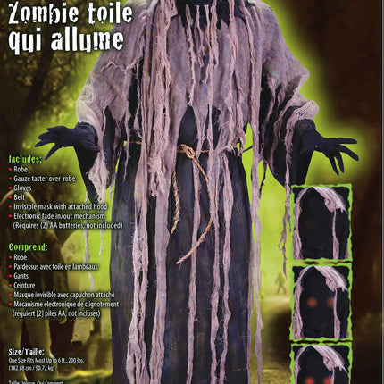 Light-Up Gauze Zombie Costume- packaging