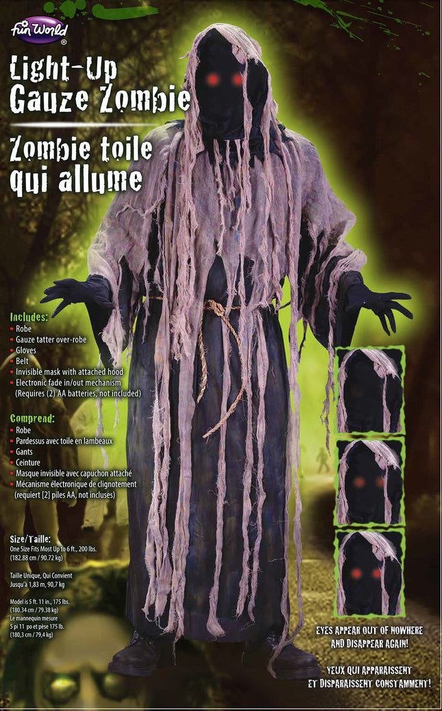 Light-Up Gauze Zombie Costume- packaging