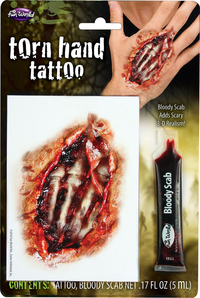 Zombie Torn Hand Tattoo