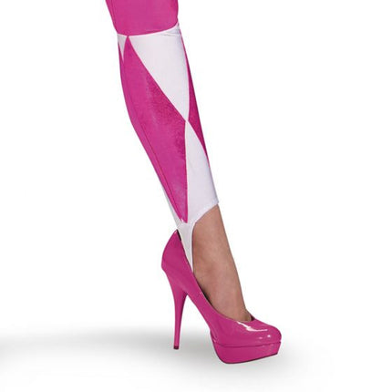 Pink Ranger Bodysuit Costume- leg up close
