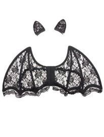 Black Lace Bat Wings & Ears