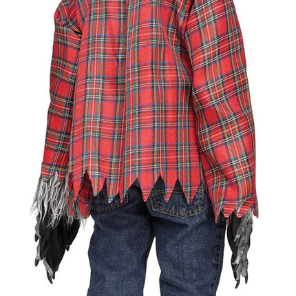 Werewolf Child Costume- grey, back view
