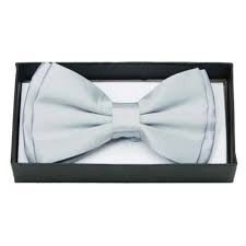 Satin Bow Tie - Silver