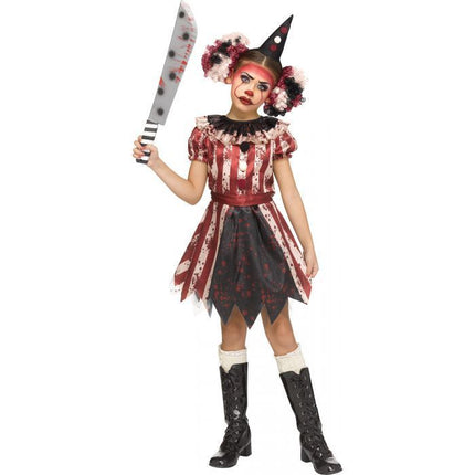 Kids Haunted Harlequin Clown Costume