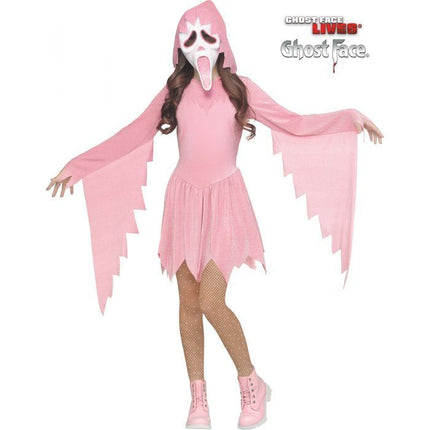 Kid's Pink Sparkle Ghost Face Costume