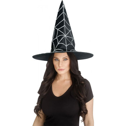 Rhinestone Spider Web Witch Hat