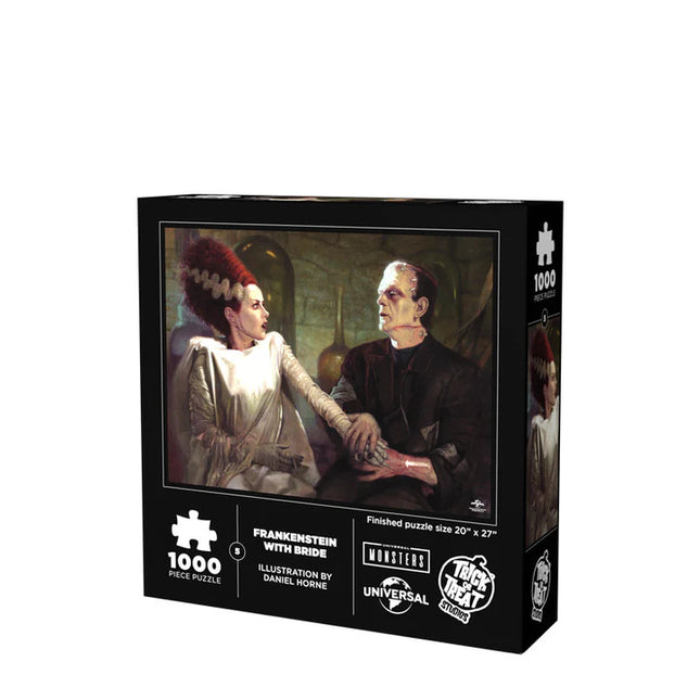 Frankenstein with Bride Jigsaw Puzzle- box angled