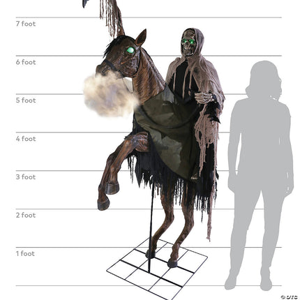 6.5' Reaper's Ride Animated Prop- size comparison