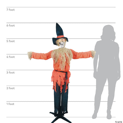 6' Animated Standing Scarecrow- size comparison